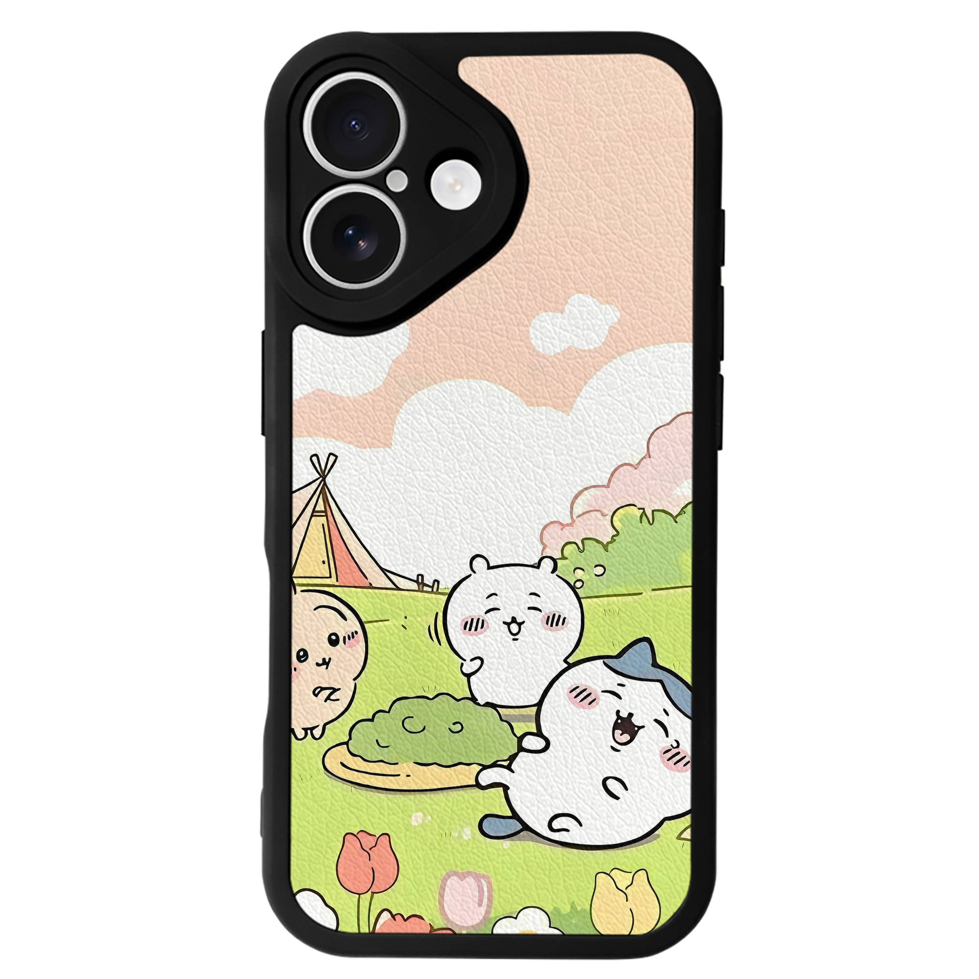 （画像用） ちいかわ Chii-kawa 【iPhone 16シリーズ対応】シリコンスマホケース（レザー調） 材質：シリコン